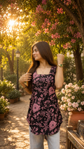Midnight Bloom Short Kurti